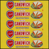 Vintage bread wrapper HARTS SANDWICH with sandwiches pictured Memphis Tennessee