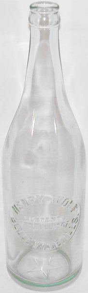 Vintage soda pop bottle HENRY WOLF Belleville Illinois embossed 1pt8oz size