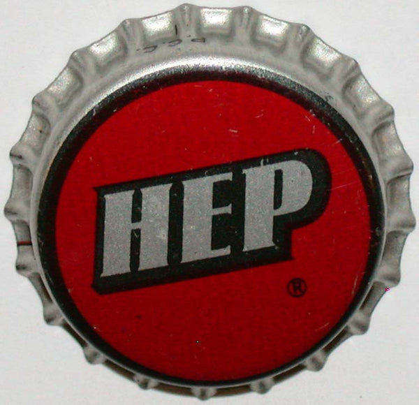 Vintage soda pop bottle cap HEP red black and silver cork lined new old stock