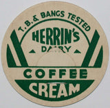 Vintage milk bottle cap HERRINS DAIRY Coffee Cream Helena Montana new old stock