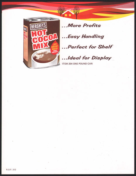 Vintage letterhead HERSHEYS Hot Cocoa Mix container pictured new old stock n-mint+