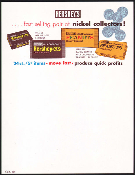 Vintage letterhead HERSHEYS buffalo nickel collectors product pictured unused