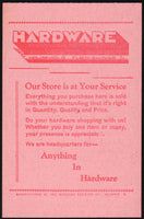 Vintage receipt HIGHLAND HDWE CO Dick Waterman 1940s Athol Mass unused n-mint