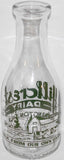Vintage milk bottle HILLCREST DAIRY farm picture pyro quart Pennington NJ n-mint
