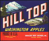 Vintage label HILL TOP Washington Apples mountains valley Highland Fruit Yakima