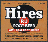 Vintage soda pop bottle label HIRES ROOT BEER old RJ logo 12oz size unused n-mint+