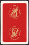 Vintage playing card HOLLAND AMERICA LINE ship pictured with a red background
