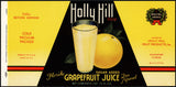 Vintage label HOLY HILL Florida Grapefruit Juice 1936 Davenport FL unused n-mint