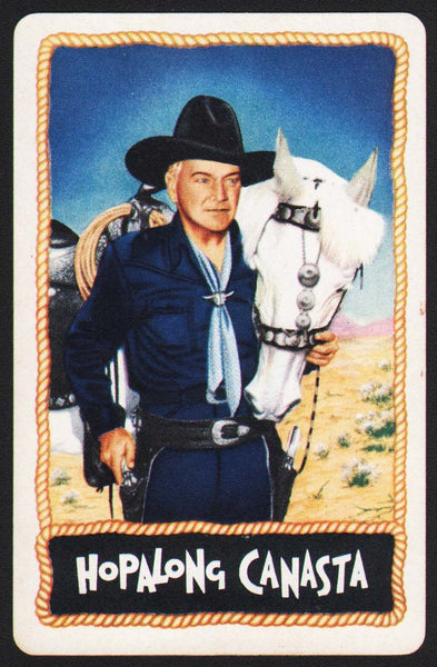Vintage playing card HOPALONG CANASTA William Boyd Hopalong Cassidy and Topper