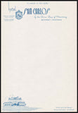 Vintage letterhead HOTEL SAN CARLOS old hotel pictured Monterey California n-mint