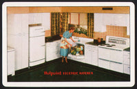 Vintage playing card HOTPOINT ELECTRIC KITCHEN woman in kitchen with appliances