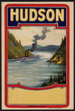 Vintage label HUDSON broom steamship on the river unused new old stock n-mint+
