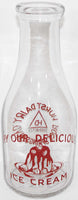 Vintage milk bottle HURST DAIRY Ice Cream TRPQ pyro quart Rock Springs Wyoming