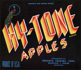 Vintage label HY-TONE Apples peacock picture Oneonta Trading Wenatchee Yakima WA