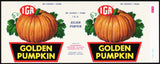 Vintage label IGA Golden Pumpkin pictured Independent Grocers Alliance Chicago