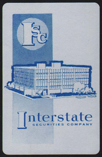 Vintage playing card INTERSTATE SECURITIES COMPANY silver Kansas City Missouri