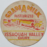 Vintage milk bottle cap ISSAQUAH VALLEY DAIRY Pasteurized farm pic Washington