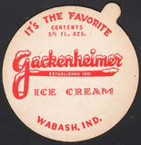 Vintage lid JACKENHEIMER ICE CREAM 5 1/2oz size Wabash Indiana unused n-mint