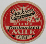 Vintage milk bottle cap JACKSON CREAMERY CO Phone 1568 Salina Kansas unused