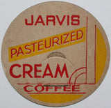 Vintage milk bottle cap JARVIS Pasteurized Cream Coffee Fremont Nebraska unused