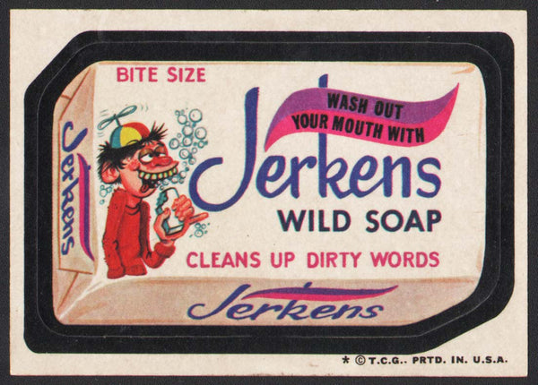 Vintage Topps Wacky Packages original sticker tan back JERKENS Wild Soap