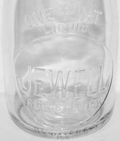 Vintage milk bottle JEWELL Registered embossed pint slug plate Mt Vernon Ohio