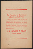 Vintage receipt J L HOOPS and SONS General Merchandise 1940s Crocker Missouri