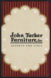 Vintage playing card JOHN TUCKER FURNITURE INC Seventh and State Little Rock Ark