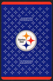 Vintage playing card JOSLYN Stainless Steel blue background Fort Wayne Indiana