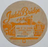 Vintage milk bottle cap JUDDS BRIDGE FARMS pictured New Milford Connecticut
