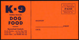 Vintage coupon K-9 DOG FOOD Bishop Mills Martinsburg West Virginia unused n-mint+