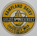 Vintage milk bottle cap KAMPLAND DAIRY Guernsey Chocolate Byron Center Michigan