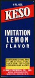 Vintage label KESO Lemon Flavor Chemical Druggists Winston Salem North Carolina