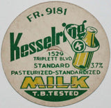 Vintage milk bottle cap KESSELRING 1529 Triplett Blvd bottle ring pic Akron Ohio