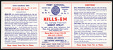 Vintage label KILLS-EM Insect Spray 1933 First National Lehighton Pennsylvania