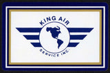 Vintage single playing card KING AIR SERVICE INC globe pictured blue white gold