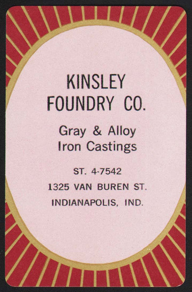 Vintage playing card KINSLEY FOUNDRY CO Iron Castings Indianapolis Indiana