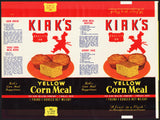 Vintage label KIRKS QUALITY INN Yellow Corn Meal Findlay Ohio unused n-mint+