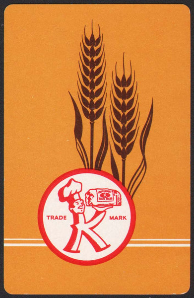 Vintage playing card KOEPPLINGERS BREAD wheat orange background Detroit Michigan