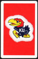 Vintage playing card KU Kansas University Rock Chalk Jayhawk mascot pictured