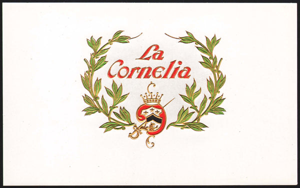 Vintage label LA CORNELIA cigar box inner embossed unused new old stock n-mint