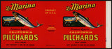 Vintage label LA MARINA California Pilchards San Francisco new old stock n-mint+