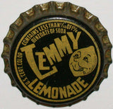 Vintage soda pop bottle cap LEMMY LEMONADE lemon face cork lined new old stock