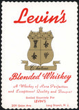 Vintage label LEVINS Blended Whiskey #1 Long Branch New Jersey unused n-mint+