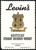 Vintage label LEVINS Kentucky Whiskey Long Branch #2 New Jersey unused n-mint+