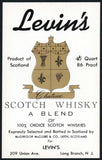 Vintage label LEVINS Scotch Whiskey Long Branch New Jersey new old stock n-mint+