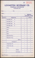Vintage receipt LEXINGTON BEVERAGE CO Pepsi Cola 1950s Missouri unused n-mint