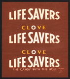 Vintage decal LIFE SAVERS Clove for countertop display new old stock n-mint