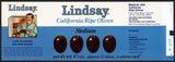 Vintage label LINDSAY Olives man pictured California unused new old stock n-mint+