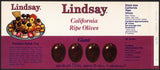 Vintage label LINDSAY Olives Pinwheel Relish Tray California new old stock n-mint